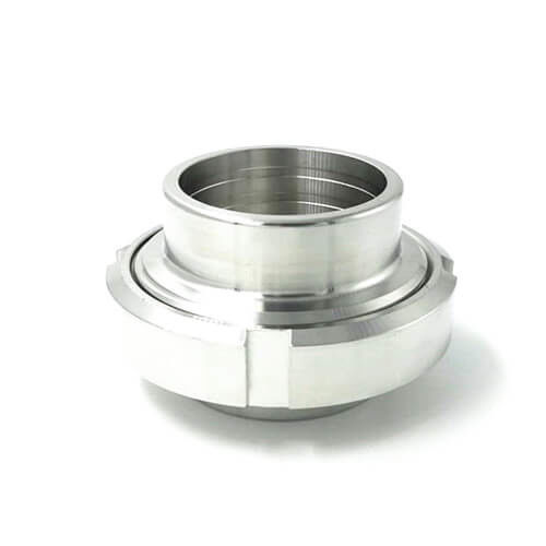 Sanitary Stainless Steel L Food Grade Union With Round Nut Pipe