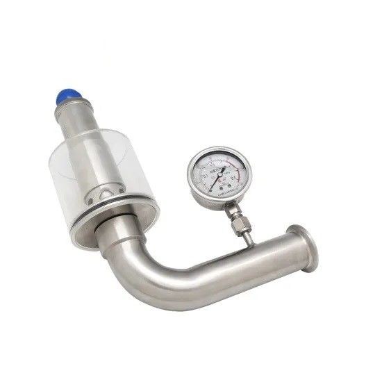 Sanitary Stainless Steel Ss304 316l Air Pressure Relief Valve With Pressure Gauges Chuangxin 6518