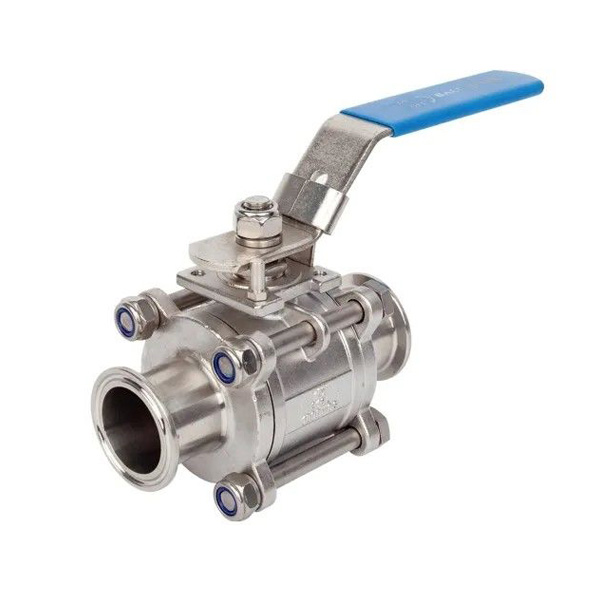 Hygienic 3PCS Sanitary Tri Clamp Ball Valve Full Bore Direct Mounting ...